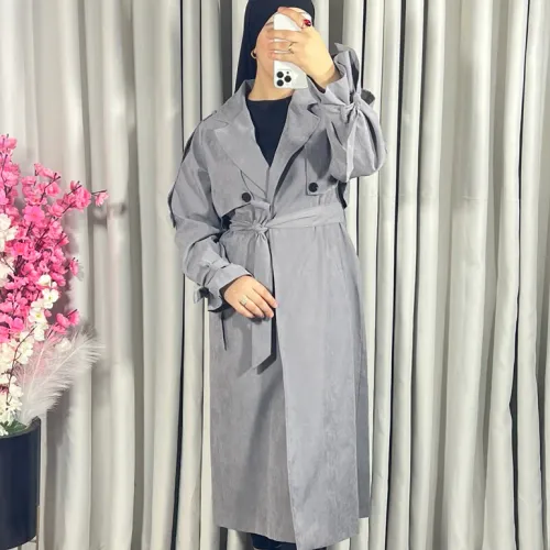 Trench-coat Oversize En Gris