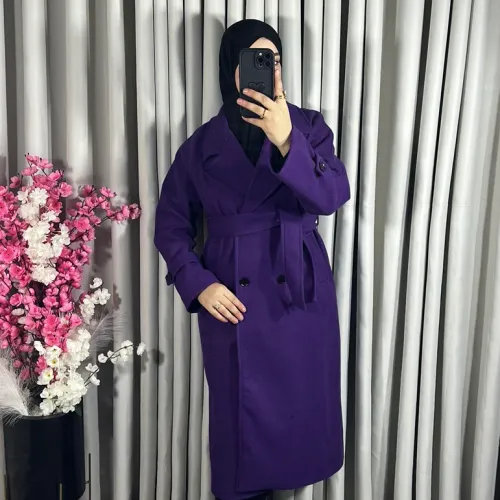 Manteau Long En Mauve