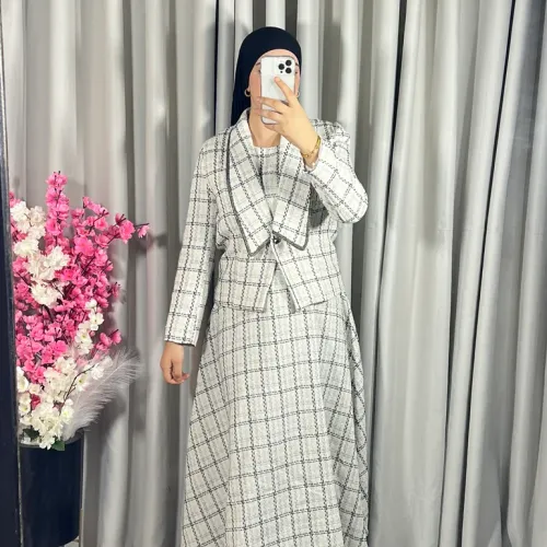 Ensemble Robe Avec Veste En Tweed