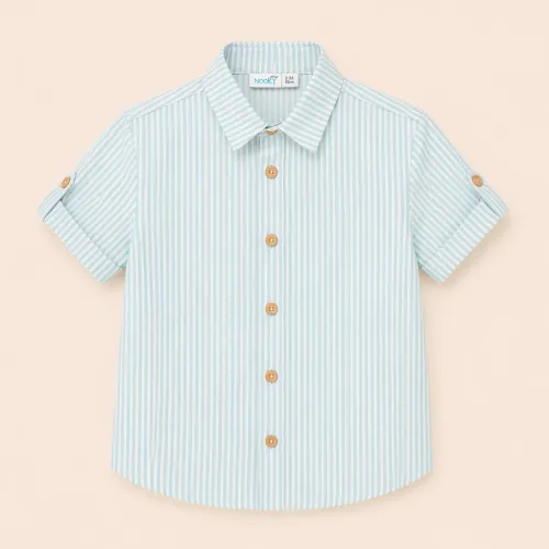 Ensemble Garçon Chemise Rayée & Short – Élégance Estivale & Confort