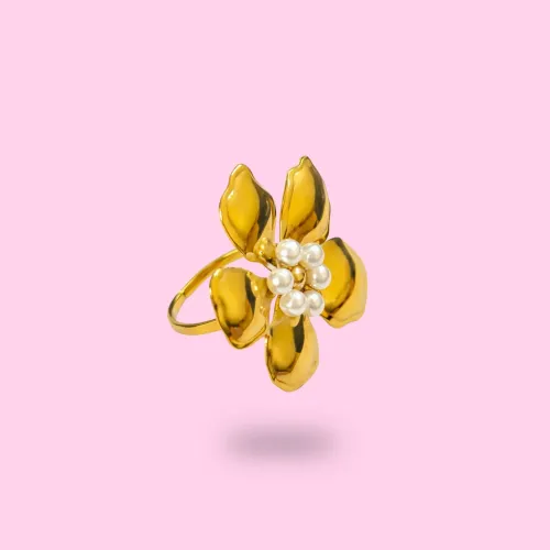 Bague Fleur Perlée