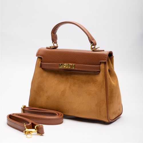 Sac top handle en daim 
