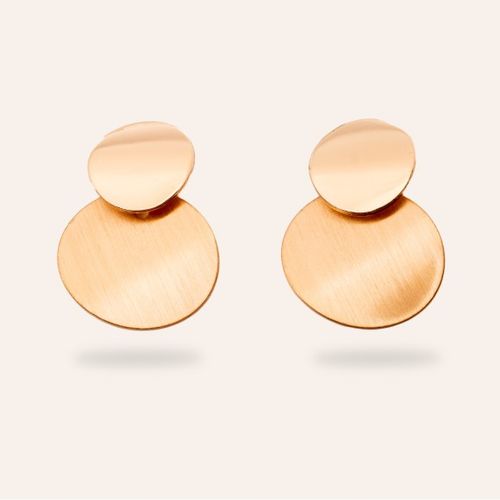 Boucle D'oreille Pendante  À Double Disque Géométrique 