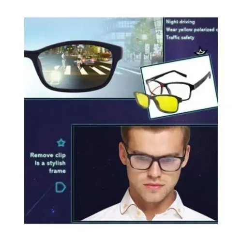 3 En 1 - Lunettes Soleil + Lunettes Nuit + Cadre Lunettes