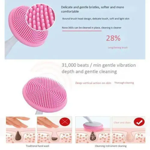 4en1 Électrique Rechargeable Pour Nettoyage De Visage Avec Brosse Et Vibration