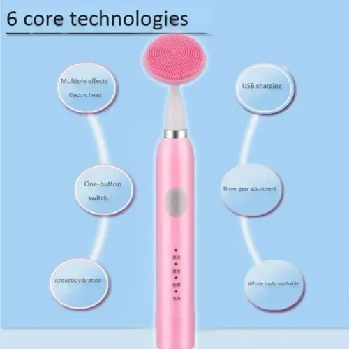 4en1 Électrique Rechargeable Pour Nettoyage De Visage Avec Brosse Et Vibration