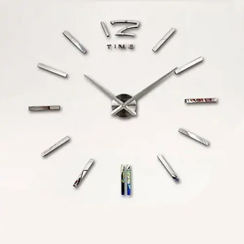 Horloge Murale 3d - Design Original - Mécanisme Silencieux - Aluminium - Fixation Incluse