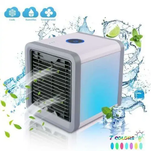 Mini Ventilateur Usb 3-en-1 – Humidificateur Purificateur Led 7 Couleurs