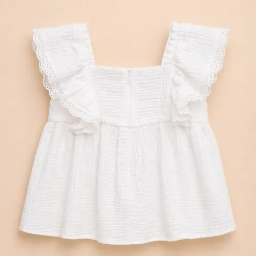 Ensemble Fille Brodé – Pureté & Élégance Artisanale