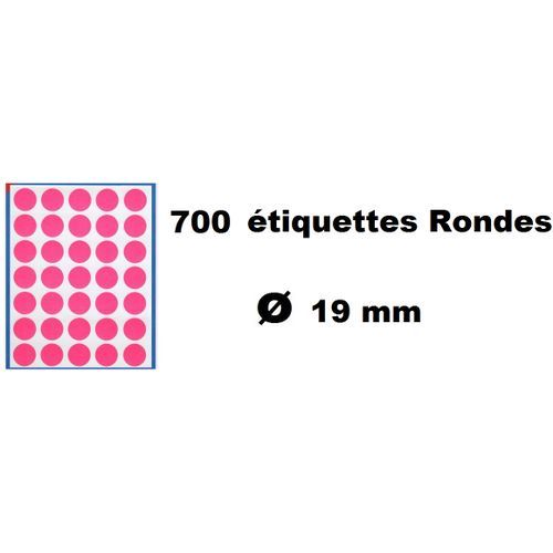 700 Étiquettes Rondes Adhésives Roses – Diamètre 19 Mm – Pour Organisation De Documents