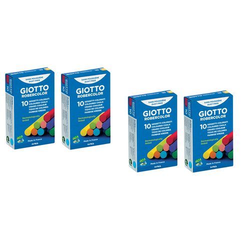 Lot De 4 Boîtes De 10 Craies De Couleur Pour Tableau – Sans Poussière, Anti-rayures