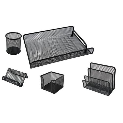 Set De Bureau 5 Accessoires Métal Rangement Économique