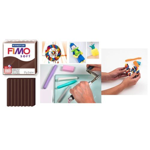 Pâte À Modeler Pro Fimo Soft Chocolat 57g, Cuire Au Four, Réalisations Artistique