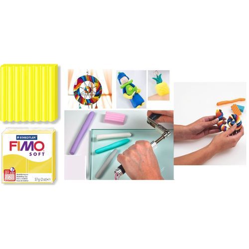 Pâte À Modeler Pro Fimo Soft Jaune Citron, Cuire Au Four, Réalisations Artistique