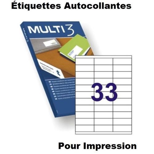 Étiquettes Adhésives Pour Impression, Blanches