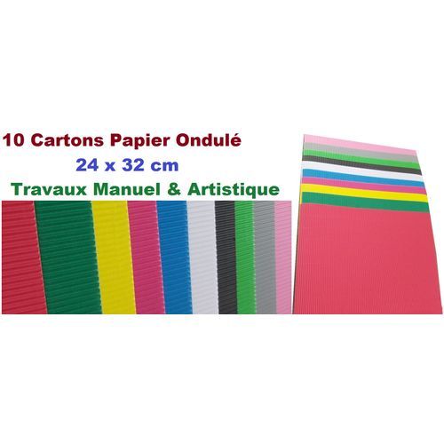 Papiers Cartonnés Ondulés, Couleurs Variées, Travaux Manuels, Artistique