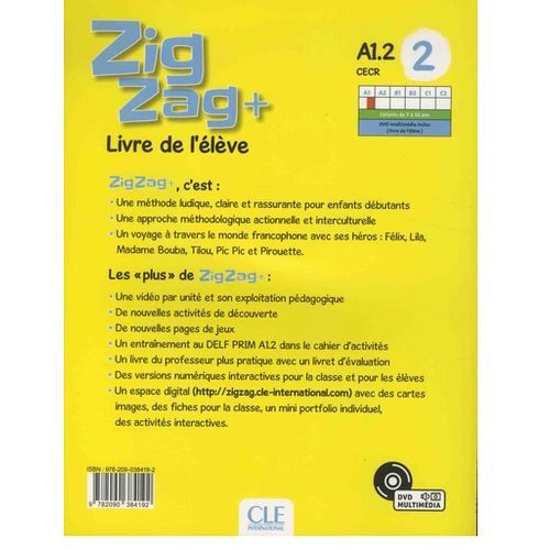 Méthode de français A1.2 ludique et claire pour enfants débutants, avec DVD.