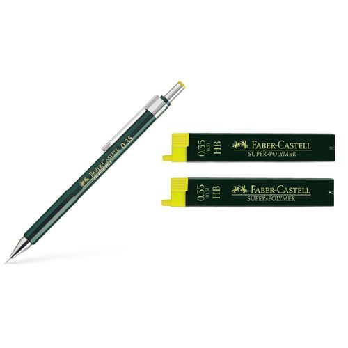 Porte Mine Tk-fine 9713 0,35/0,3 Mm, Gomme Intégrée Et 2 Boites De 12 Mines Hb