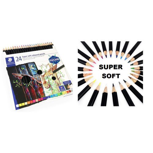 24 Crayons Couleur Super Soft Design Journey,mine Super Douce,couverture Élevée
