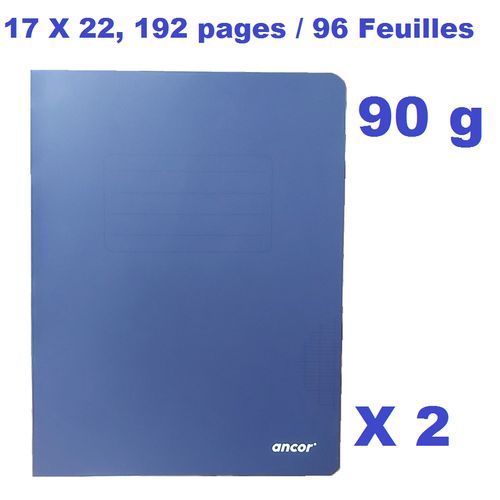 2 Cahiers Polypro Couverture Plastifié -192pages - bleu Nuit