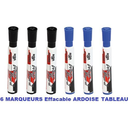 6 Marqueurs Effaçable, Ardoise & Tableau Blanc