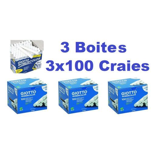 Lot 3 Boîtes 300 Craies Blanches Sans Poussière – Tableau Ardoise Noir Anti-rayures