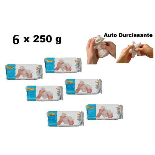 Lot de 6 Pains Pâte à Modeler Professionnelle Durcissante Blanche 1,5 kg Sculpture