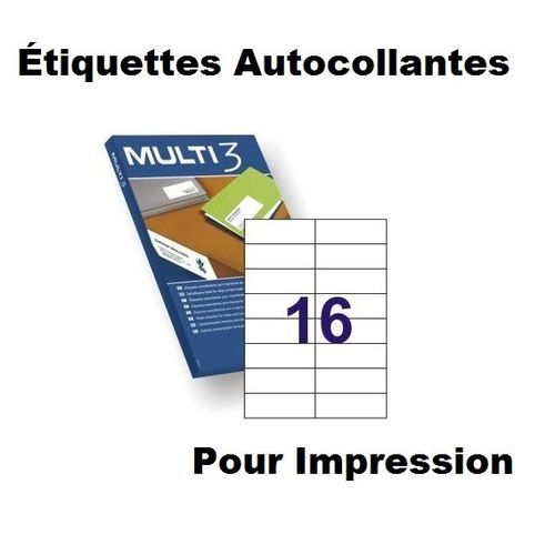 Étiquettes Adhésives Pour Impression, Blanches