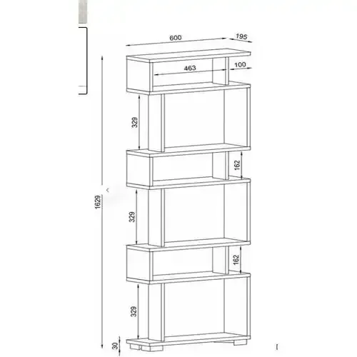 Bibliothèque A Étagères De Rangement 162 Cm