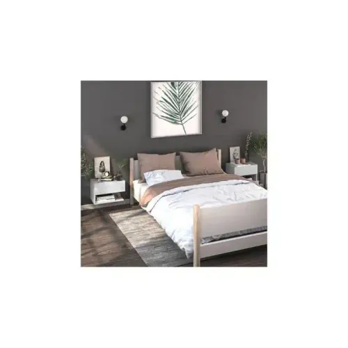 Lot De 2 Tables De Chevet Murales - Tables De Nuit Suspendues 