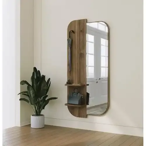 Miroir Mural D’entrée Avec Étagère