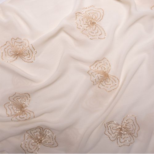 Châle Indo brodé strass uni