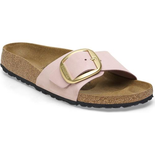 Madrid Big Buckle Nubuck Leather Soft Pink Narrow