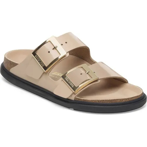 Arizona Droplet Buckle Natural Leather New Beige Narrow