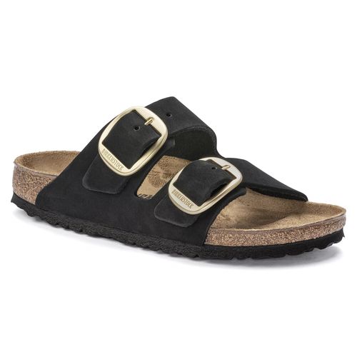 Arizona Big Buckle Nubuck Leather Black Narrow