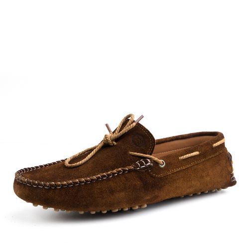  Mocassins En Cuir Daim Avec Lacets 