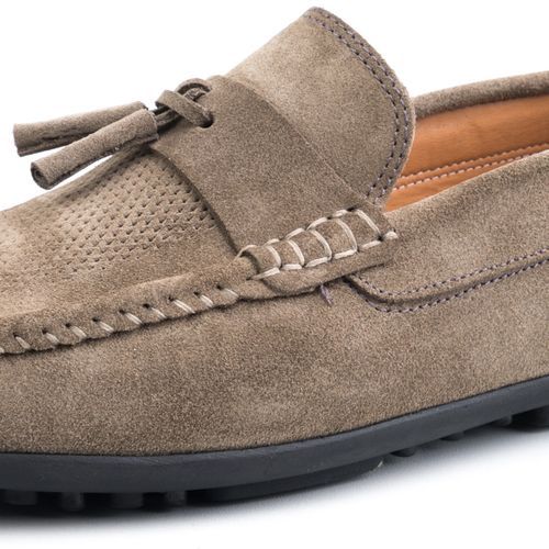 Mocassins En Cuir Daim Avec Glands