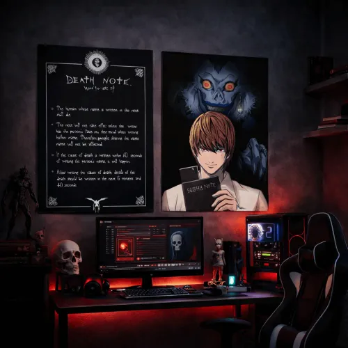 Set 2 Posters Death Note Light & Death Note