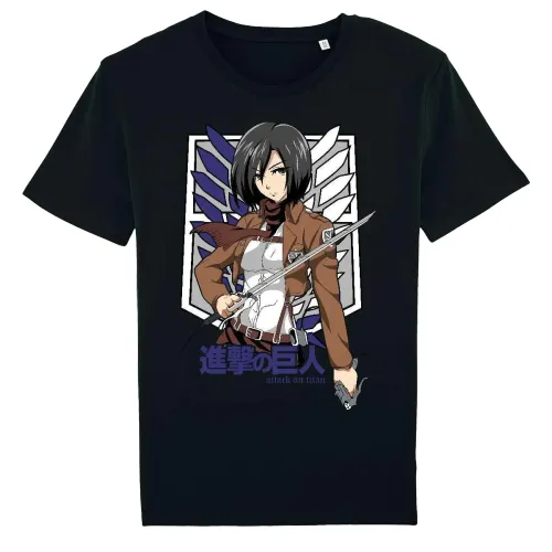 T-shirt Lattaque Des Titans Mikasa