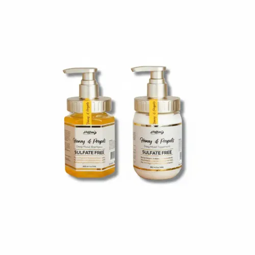 Pack Honey & Propolis – Shampoing Hydratant & Traitement Capillaire Sans Sulfate À L’huile D’argan Bio & Miel