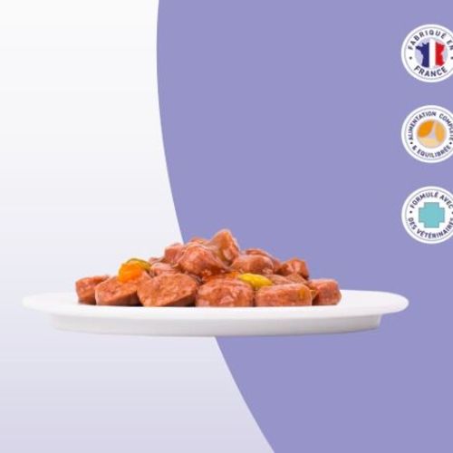 Sachet Fraîcheur 100g D’émincés Au Poulet Aux Légumes En Sauce 