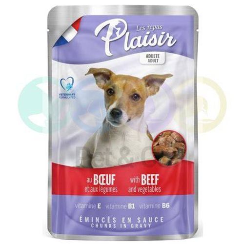 Pochon Pour Chien Adulte Aux Émincés De Bœuf Et Légumes En Sauce 100g 