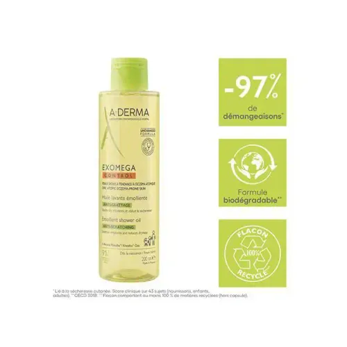 Exomega Control Huile Lavante Émolliente Peaux Sèches Atopiques