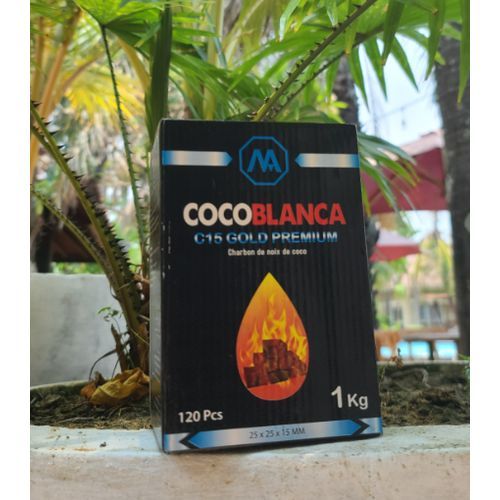 Boite De 1 Kg Ou 120 Cubes De 1,5 Cm De Chaque Cote De Charbon A Base De Coquille De Noix De Coco