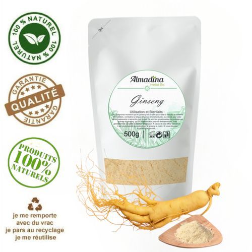 Ginseng Blanc En Poudre - Performance Physique Et Mental