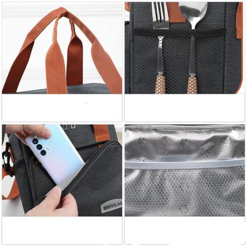 Sac Isotherme À Double Compartiment Pour Repas, Idéal Pour Les Sorties , Voyages
