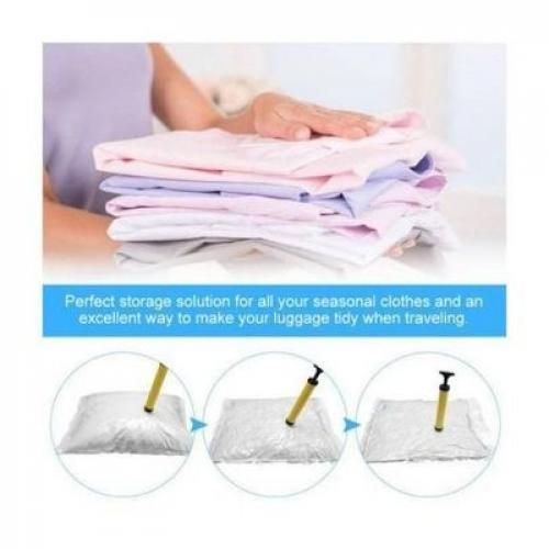 Pack 8 Sac Sous Vide De Stockage Organisateur Pour Vêtements Couette 80 X 60 Cm