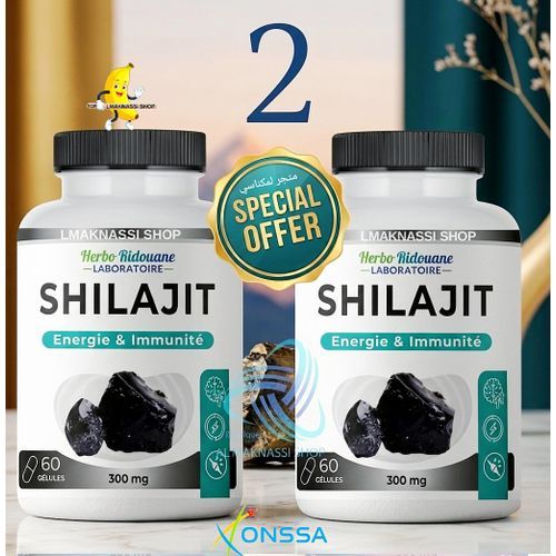 Complément Alimentaire Shilajit 300 Mg 2x60 Gélules À Libération Prolongée – Énergie Et Immunité
