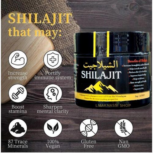50 G Shilajit Pure Himalaya Résine Hautement Concentrée, Énergie Naturelle Et Soutien Immunitaire Pour Hommes