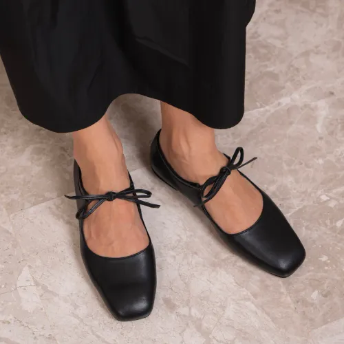 Ballerines Mary Jane En Cuir